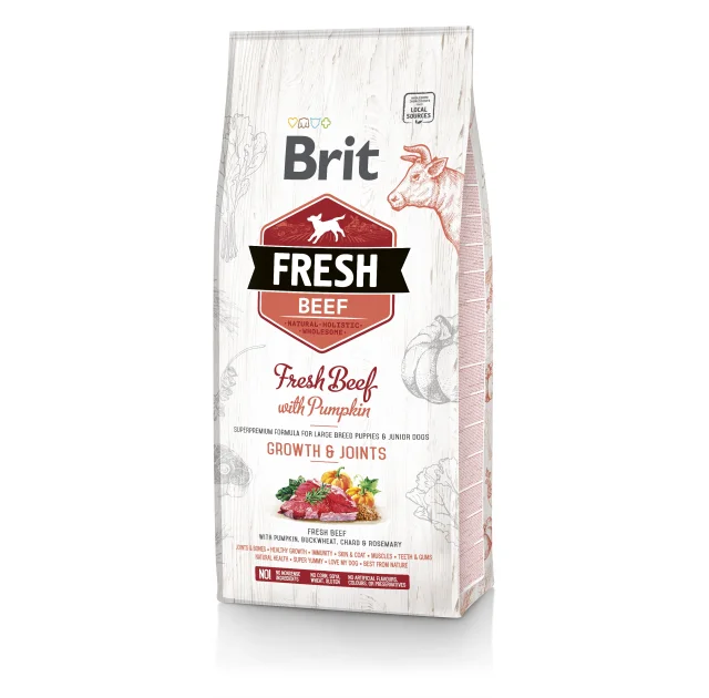 Сухой корм Brit Fresh Beef Pumpkin Puppy Large, для щенков крупных пород, 2.5 кг