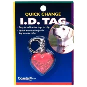 Брелок с адресником Coastal ID Tag Heart, для кошек, красный