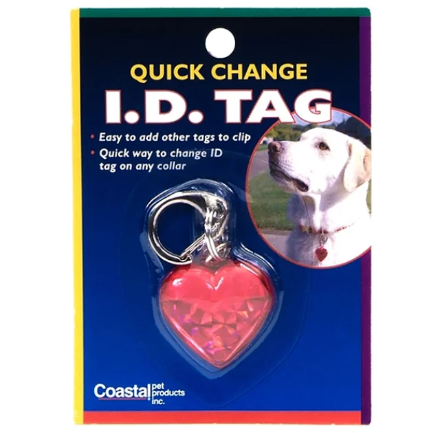 Брелок с адресником Coastal ID Tag Heart, для кошек, красный