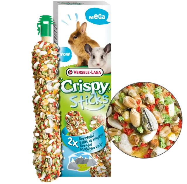 Корм Versele-Laga Crispy Mega Sticks Mountain Valley для кроликов, шиншилл, 110 г