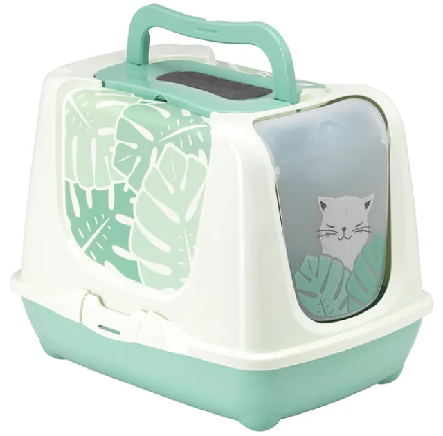 Туалет-домик, с угольным фильтром Moderna Trendy Cat Eden, для кошек, зеленый, 50×39×39 см