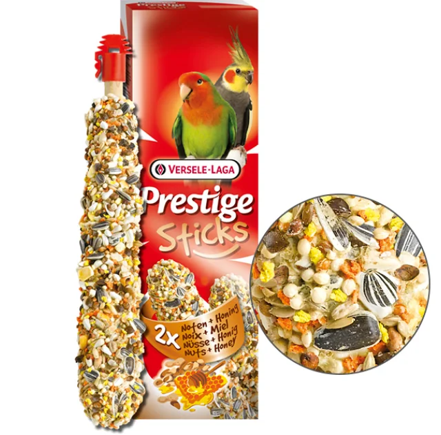 Лакомство орехи с медом Versele-Laga Prestige Sticks Big Parakeets Nuts & Honey для средних попугаев, 140 г