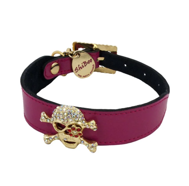 Ошейник Shiboo Candy Pink Pirate-25 для собак, розовый, 2.5×35 см
