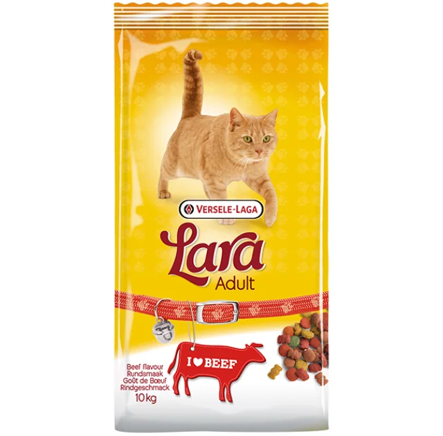 Сухой корм Lara Adult Beef flavour для кошек, с говядиной, 10 кг