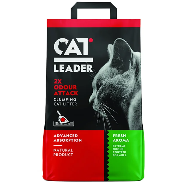 Наполнитель ультракомкующийся Cat Leader Clumping 2xOdour Attack Fresh для кошек, 5 кг