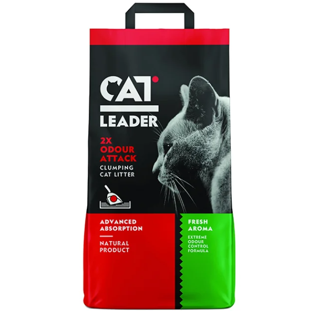 Наповнювач ультракомкующійся Cat Leader Clumping 2xOdour Attack Fresh для кішок, 10 кг