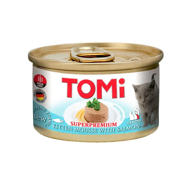 Консерви TOMi For Kitten with Salmon, з лососем, для кошенят, 85 г