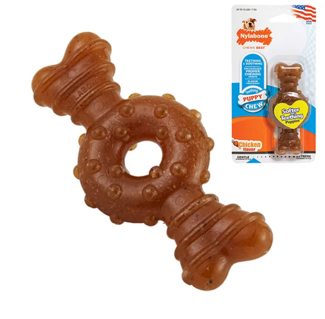 Іграшка жувальна Nylabone Puppy Chew Ring Bone XS, смак курки, для собак до 7 кг