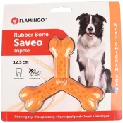 Игрушка Flamingo Rubber Flexo Saveo Triple Bone Chicken, вкус курицы, для собак, 12.5×11 см
