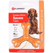 Игрушка Flamingo Rubber Flexo Saveo Triple Bone Chicken, вкус курицы, для собак, 10×8.5 см