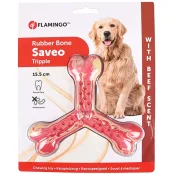 Игрушка Flamingo Rubber Flexo Saveo Triple Bone Beef, вкус говядины, для собак, 15.5×14 см