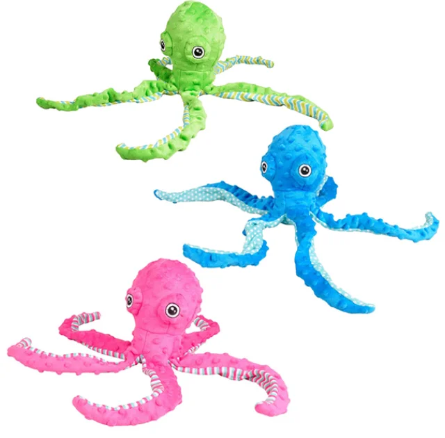 Игрушка мягкая Flamingo Bubbly Plush Octopus, для собак, 12×8×39 см