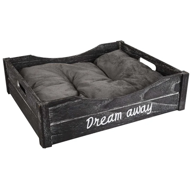 Лежак Flamingo Basket Clio для котів, чорно-сірий, 45×38×12 см