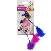Набір іграшок Flamingo Mohaire Mouse Glamour шерстяна миша з котячою м'ятою, для котів, 3 шт