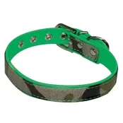 Ошейник Croci Fluo Camouflage для собак, экокожа/джинс, хаки, 26-40 см