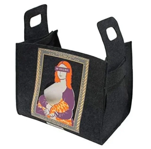 Диван-сумка Croci Popcat Monnalisa для собак і котів, шкірозамінник, сірий, 35×25×30 см