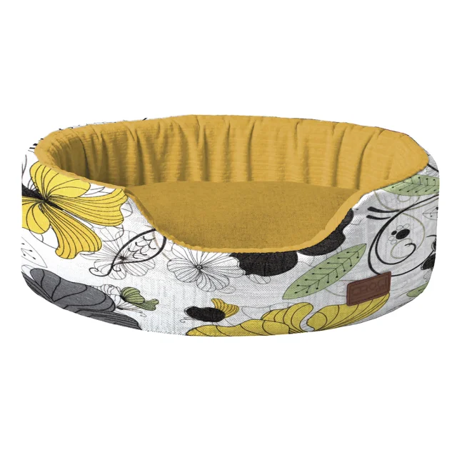 Лежак Croci Cozy Flo для собак и кошек, оранжевый, 85×66×23 см