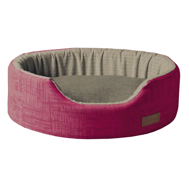 Лежак Croci Cozy Fuxia для собак і котів, рожево-сірий, 50×35×14 см