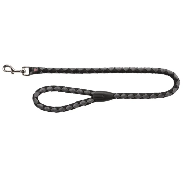 Поводок Trixie Cavo Lead для собак, плетёный, круглый, размер L-XL, 1 м/18 мм, чёрный/графит