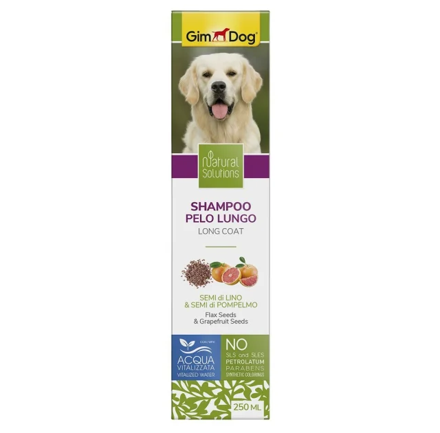 Шампунь GimDog Natural Solutions,  для собак с длиной шерстью, 250 мл