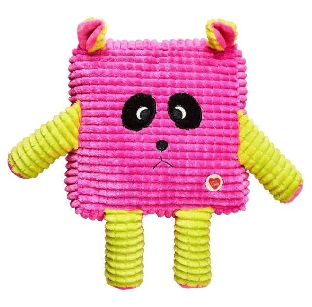 Игрушка GimDog  панда с пищалкой, для собак, розовый, 30 см