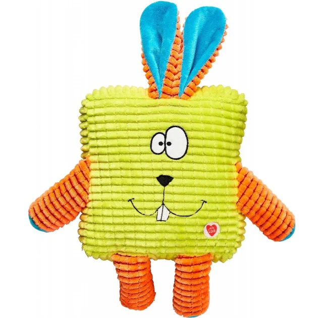 Игрушка GimDog кролик с пищалкой, для собак, зеленый, 30 см