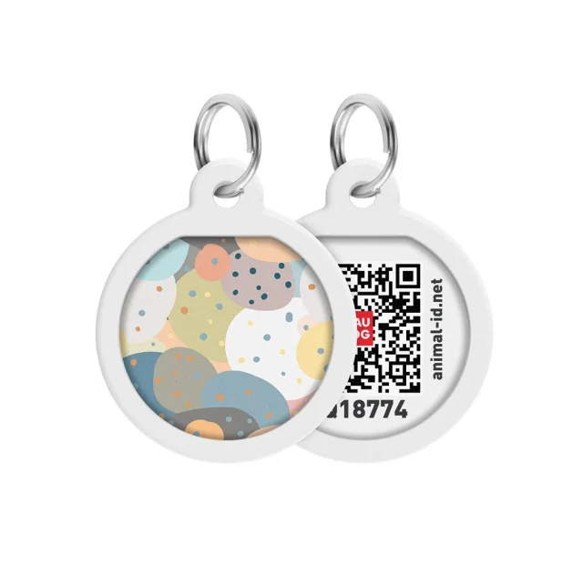 Адресник WAUDOG Smart ID з QR-паспортом, малюнок "Абстракція", діаметр 25 мм