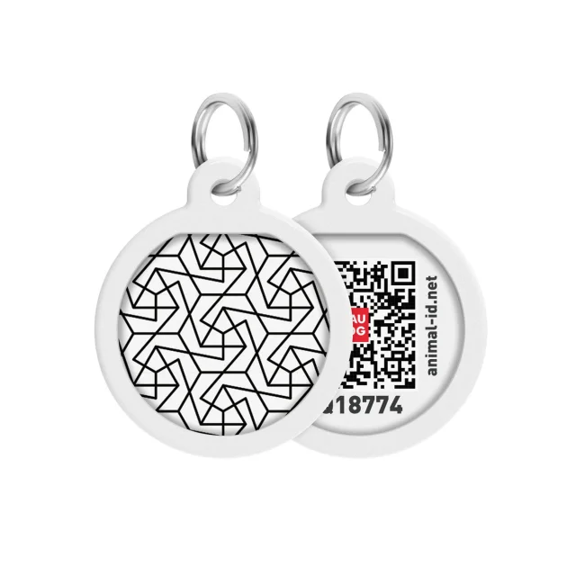 Адресник WAUDOG Smart ID з QR-паспортом, малюнок "Геометрія", діаметр 25 мм