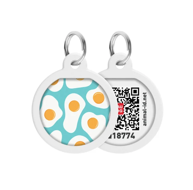 Адресник WAUDOG Smart ID з QR-паспортом, малюнок "Яєчня", діаметр 25 мм