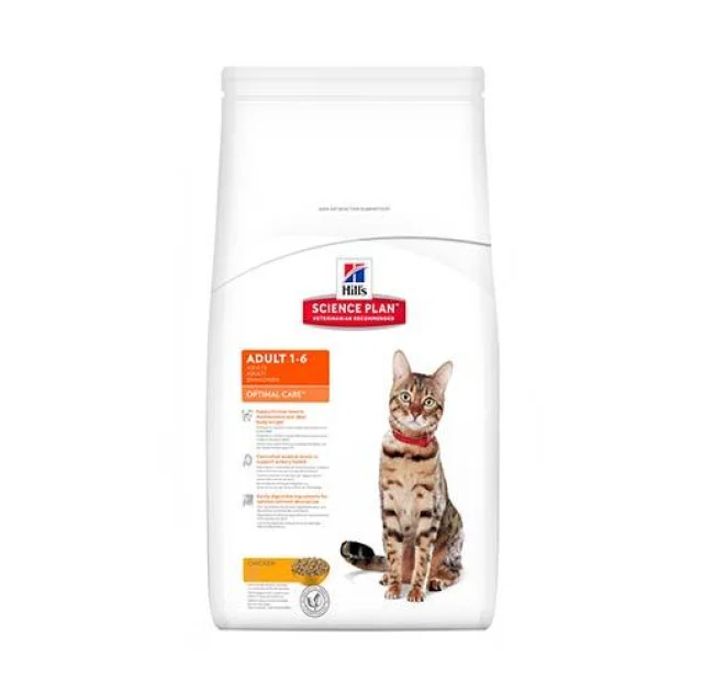 Сухий корм Hill's Science Plan Feline Adult Optimal Care для котів, з куркою, 15 кг