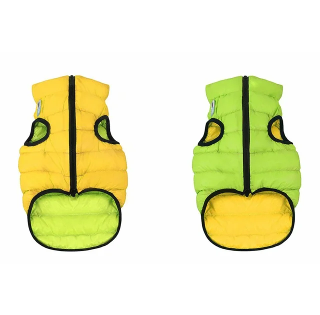 Двостороння куртка AiryVest M40 для собак, салатово-жовта