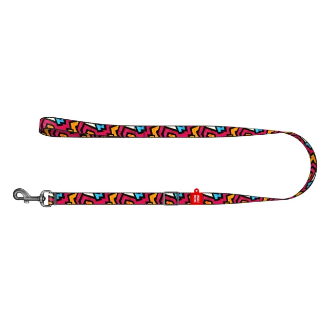 Поводок WAUDOG Nylon для собак, Граффити, ширина 15 мм, длинна 152-183 см