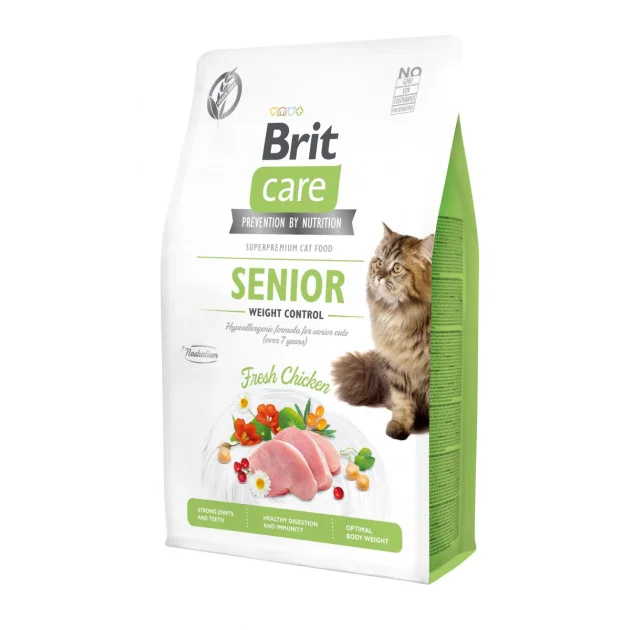 Сухий корм Brit Care Cat GF Senior Weight Control, для дорослих котів, 2 кг