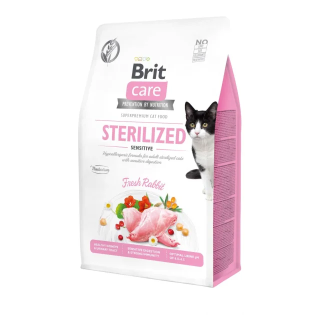 Сухий корм Brit Care Cat GF Sterilized Sensitive, для кішок з чутливим травленням, 0,4 кг