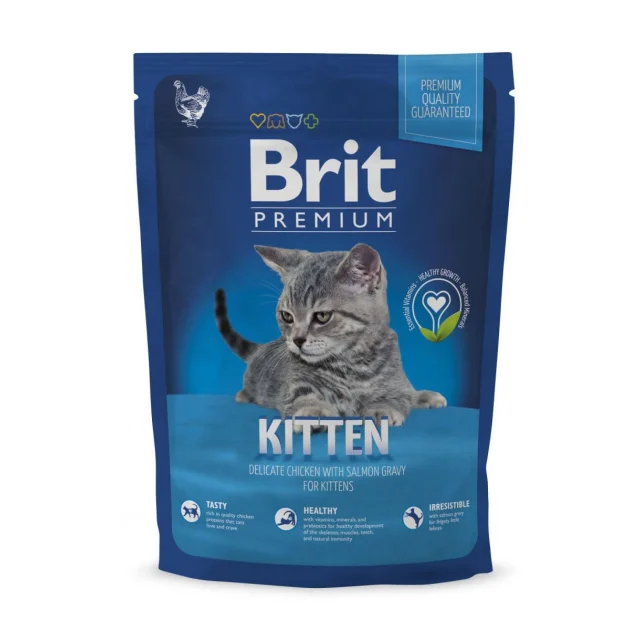 Сухой корм Brit Premium Cat Kitten, для котят, 0.8 кг