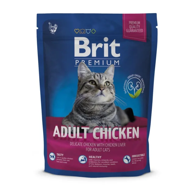 Сухий корм Brit Premium Cat Adult Chicken, для кішок, 0.3 кг