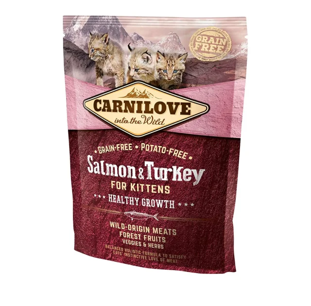 Сухий корм Carnilove Cat Kitten, для кошенят, з індичкою і лососем, 0.4 кг