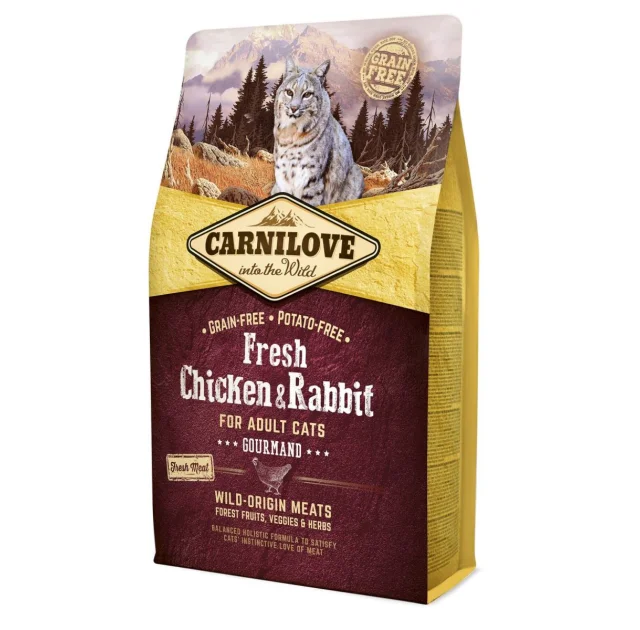 Сухой корм Carnilove Fresh Chicken & Rabbit for Adult cats, для кошек, 2 кг