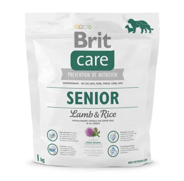 Сухий корм Brit Care Senior Lamb & Rice, для літніх собак, 1 кг