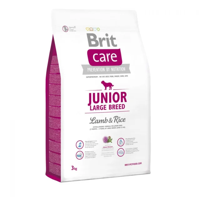 Сухий корм Brit Care Junior Large Breed Lamb & Rice, для цуценят гігантських порід, 3 кг