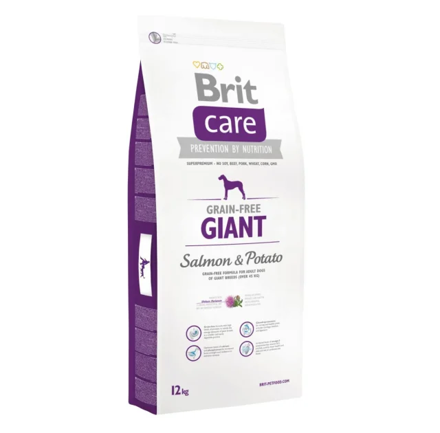 Сухой корм Brit Care GF Giant Salmon & Potato, для собак весом от 45 кг, 12 кг