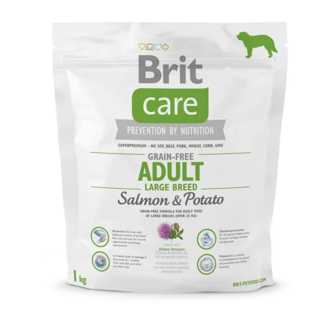 Сухой корм Brit GF Adult Large Breed Salmon & Potato, для собак весом от 25 кг, 1 кг