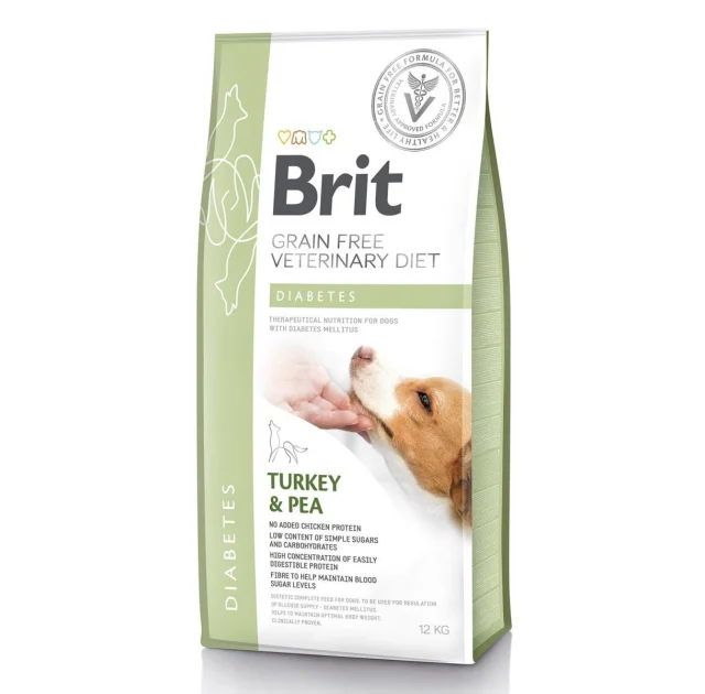 Сухой корм Brit GF VetDiets Dog Diabetes, при сахарном диабете, для собак, 12 кг