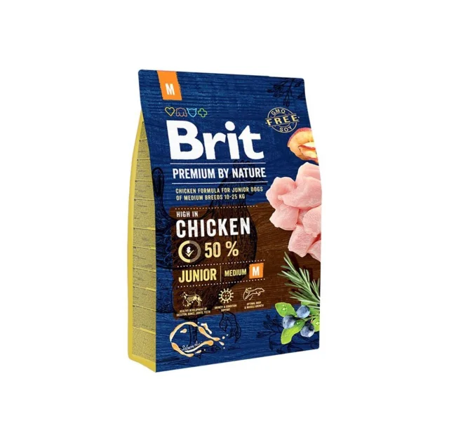 Сухой корм Brit Premium Dog Junior, для щенков средних пород, 3 кг