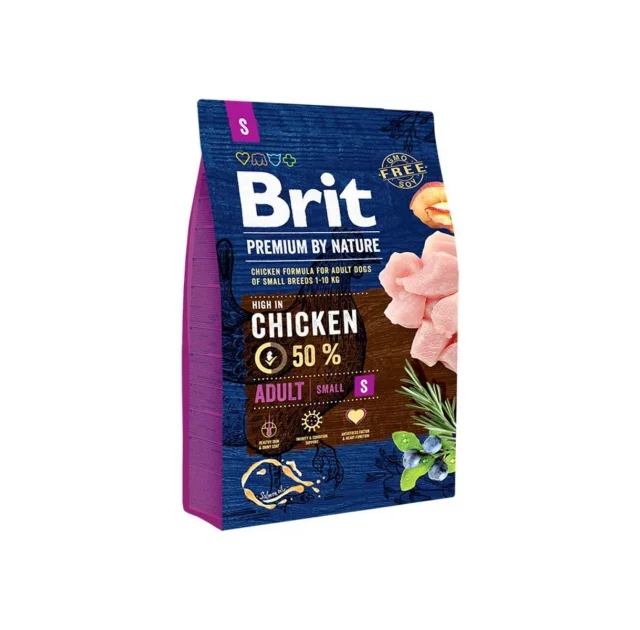 Сухой корм Brit Premium Dog Adult S, для собак малых пород, 3 кг