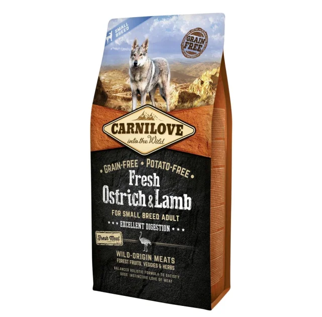 Сухой корм Carnilove Fresh Ostrich & Lamb for Small Breed Dogs, для собак, 6 кг