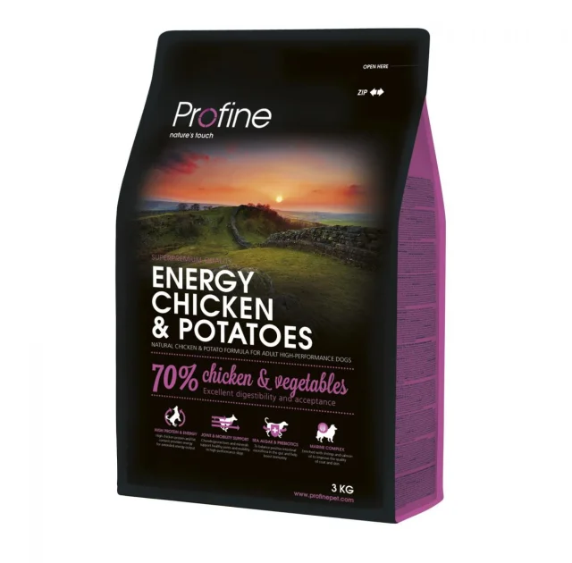 Сухой корм Profine Energy Chicken, для активных собак, с курицей, 3 кг