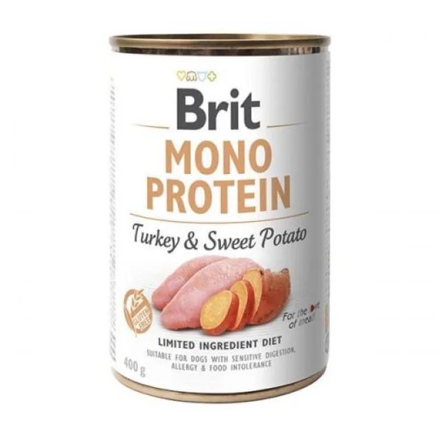 Консерва Brit Mono Protein Dog, для собак, с индейкой и бататом, 400 г