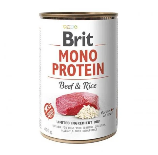 Консерва Brit Mono Protein Dog, для собак, с говядиной и темным рисом, 400 г