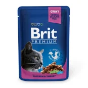 Влажный корм Brit Premium Cat, для кошек, курица и индейка, 100 г